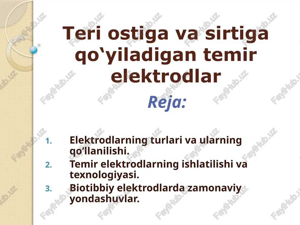 temir elektrodlar — PPTX