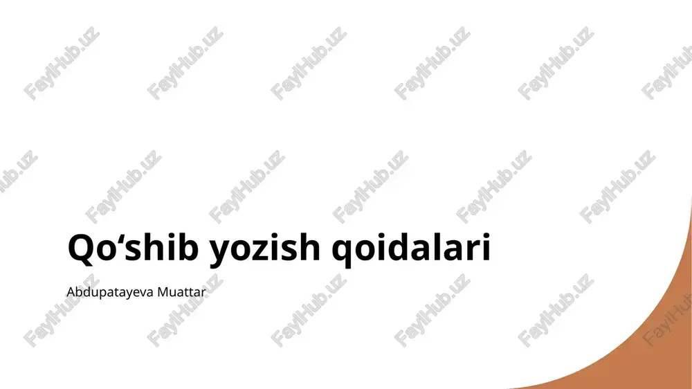 qoʻshib yozish qoidalari — PPTX