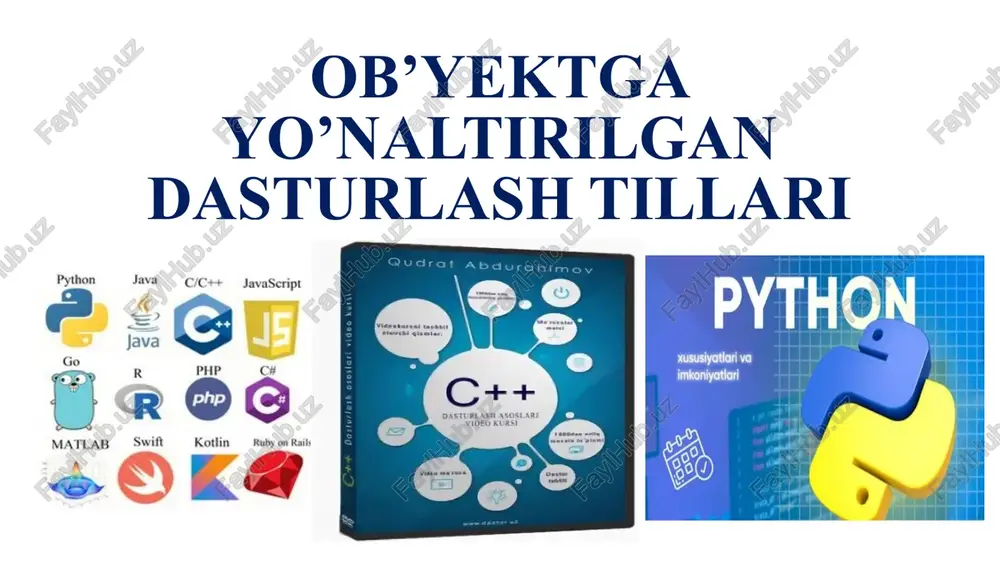 obyektga yo’naltirilgan dasturlash tillari (oop – object oriented programming) — PPTX