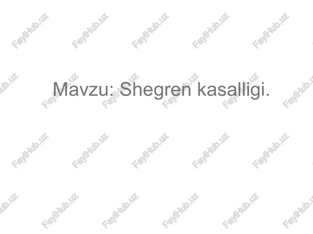 shergen kasalligi — PPTX