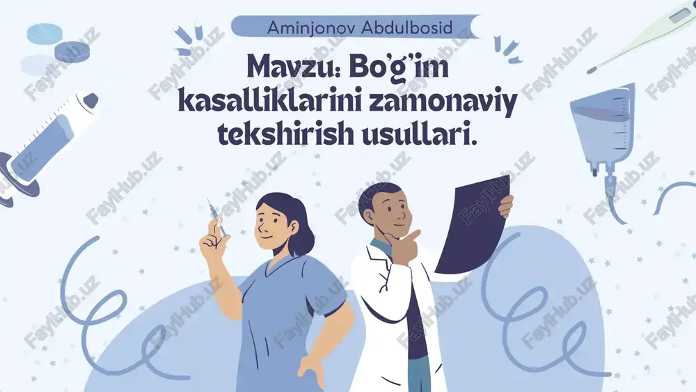 bo'g'im kasalliklarini zamonaviy tekshirish usullari — PPTX