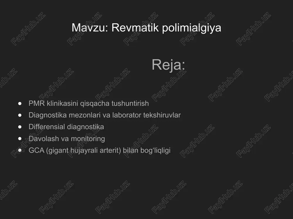 revmatik polimialgiya — PPTX