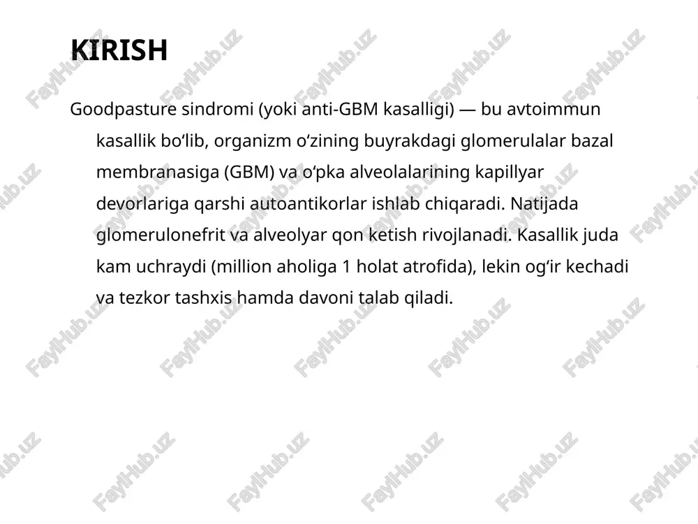 goodpasture sindromi — PPTX