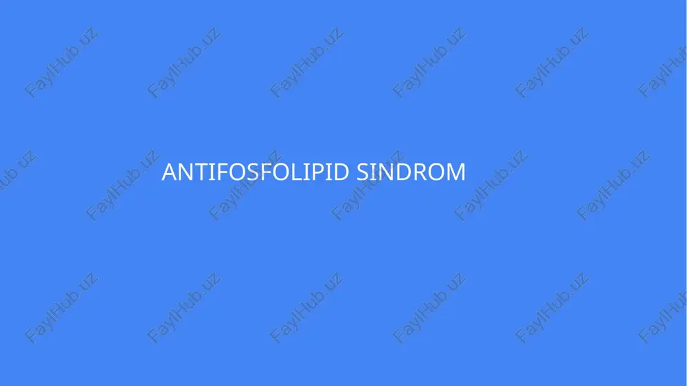 antifosfolipid sindrom — PPTX