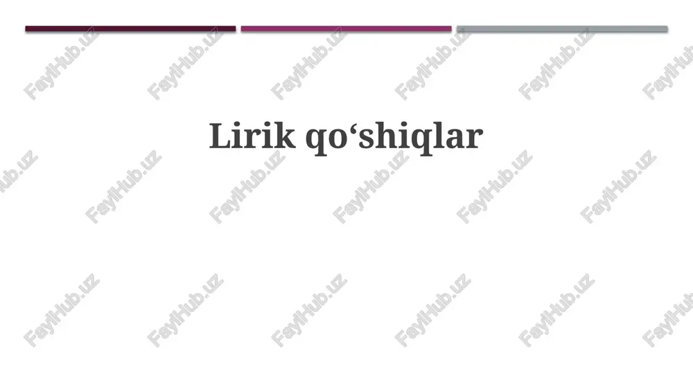 lirikqoʻshiqlar — PPTX