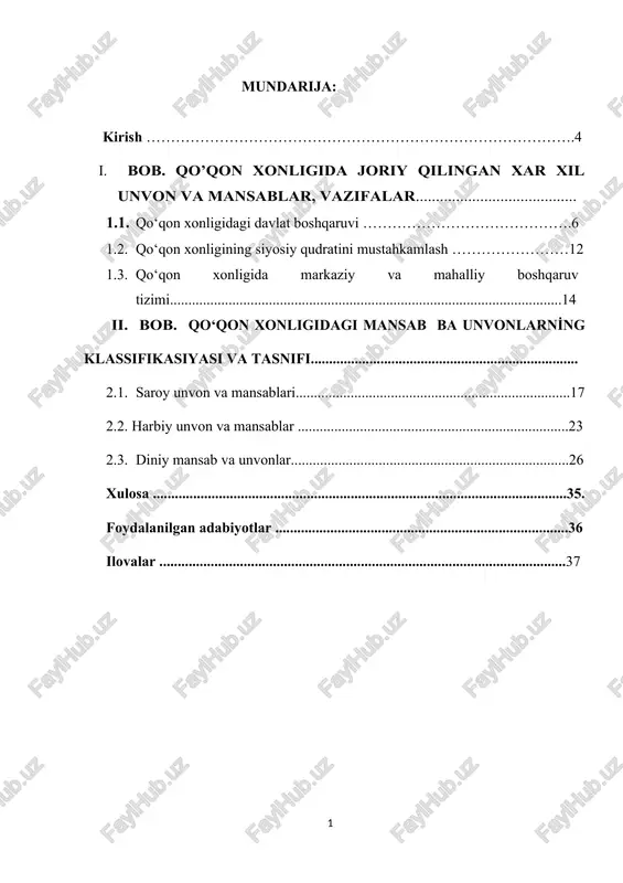 qo‘qon xonligi davlat boshqaruvi — DOCX