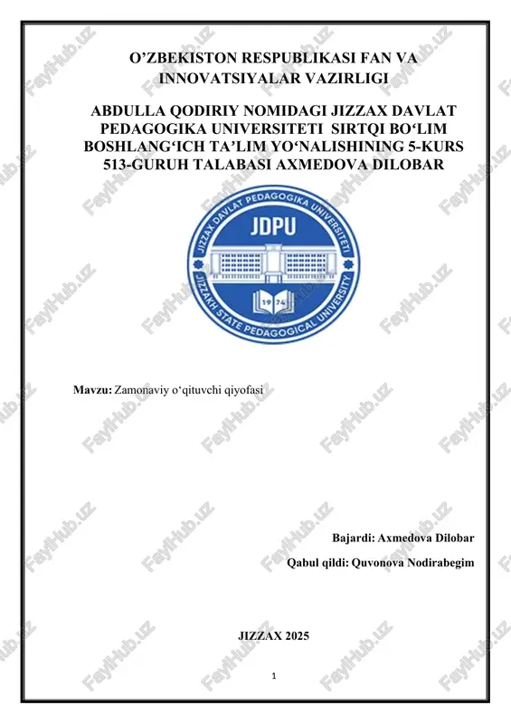 zamonaviy o‘qituvchi qiyofasi — DOCX