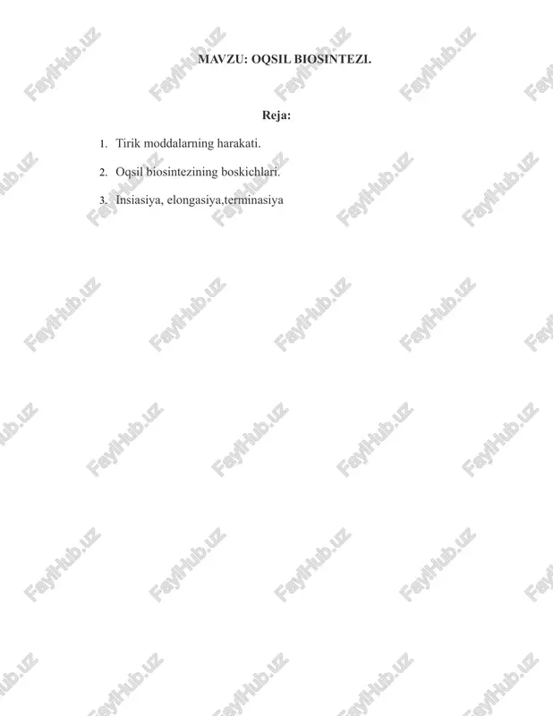 oqsil biosintezi — PDF