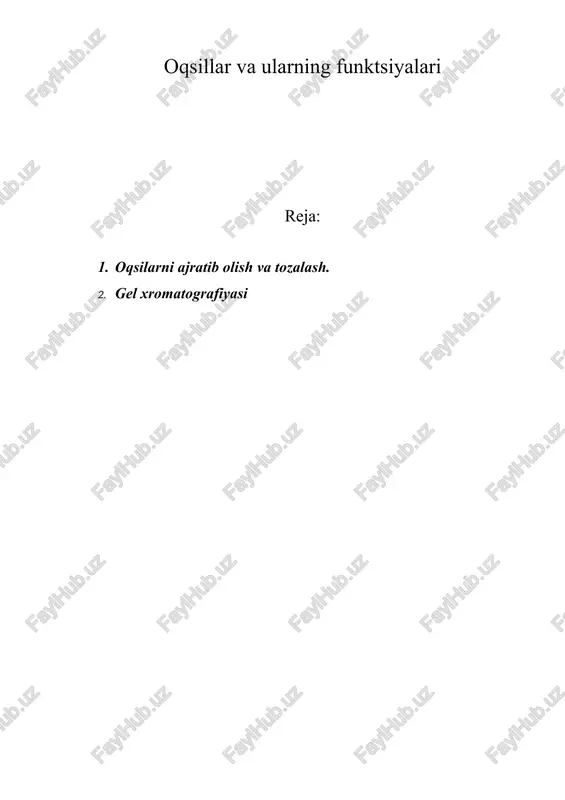 oqsillar va ularning funktsiyalari — DOCX