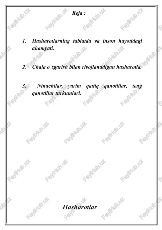 hasharotlar — PDF