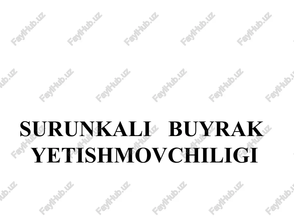 surunkali buyrak yetishmovchiligi — PPT
