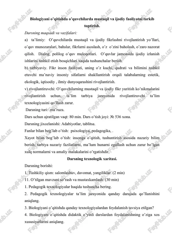 biologiya darsi — DOC