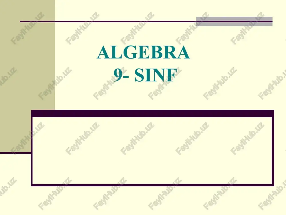 algebra9- sinf — PPTX