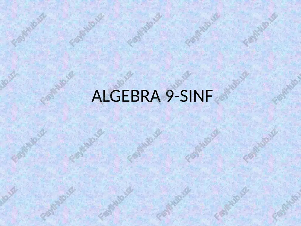 algebra 9-sinf — PPTX
