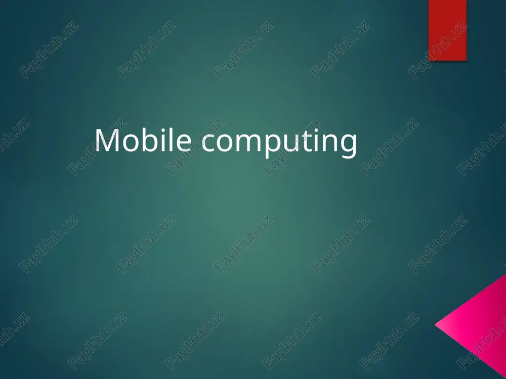 mobile computing — PPTX
