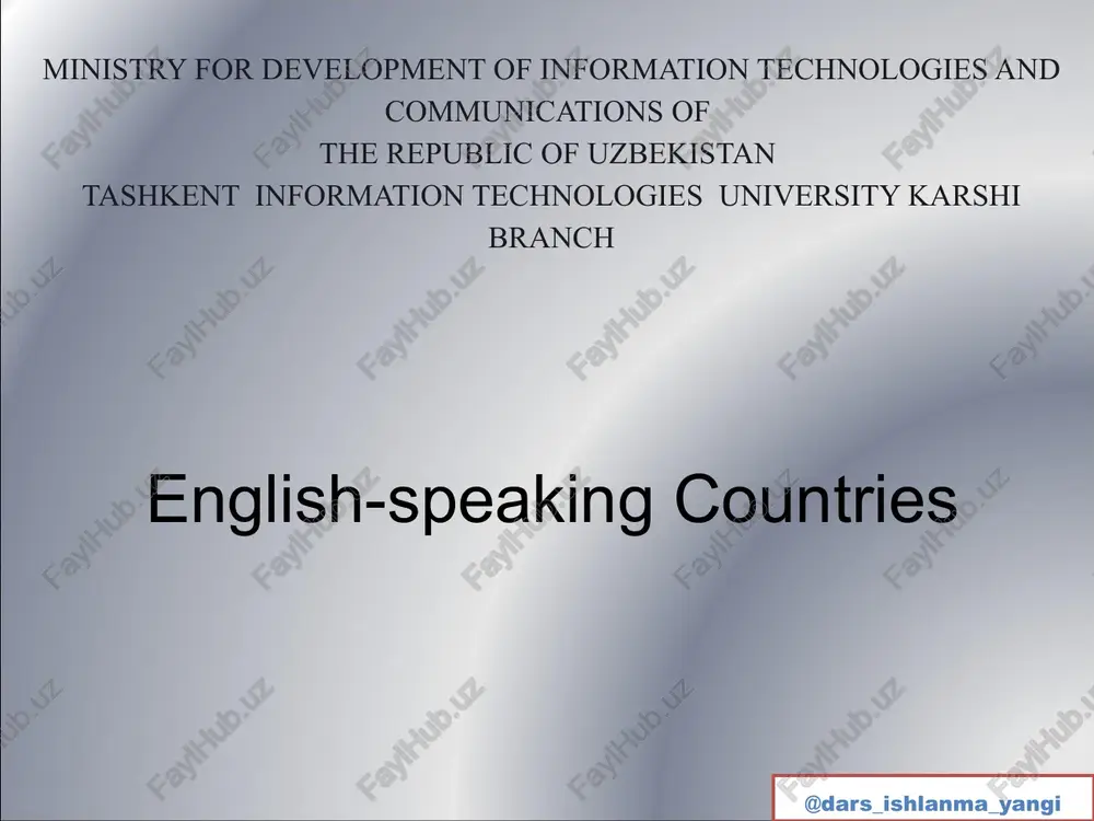 english-speaking countries — PPTX