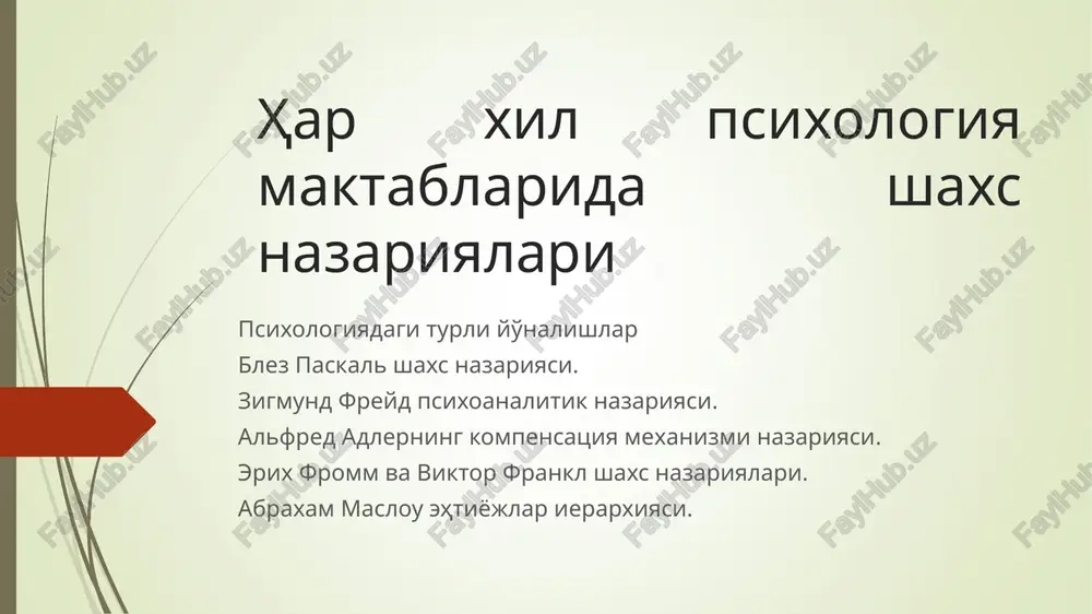 psixologiya maktablari — PPT
