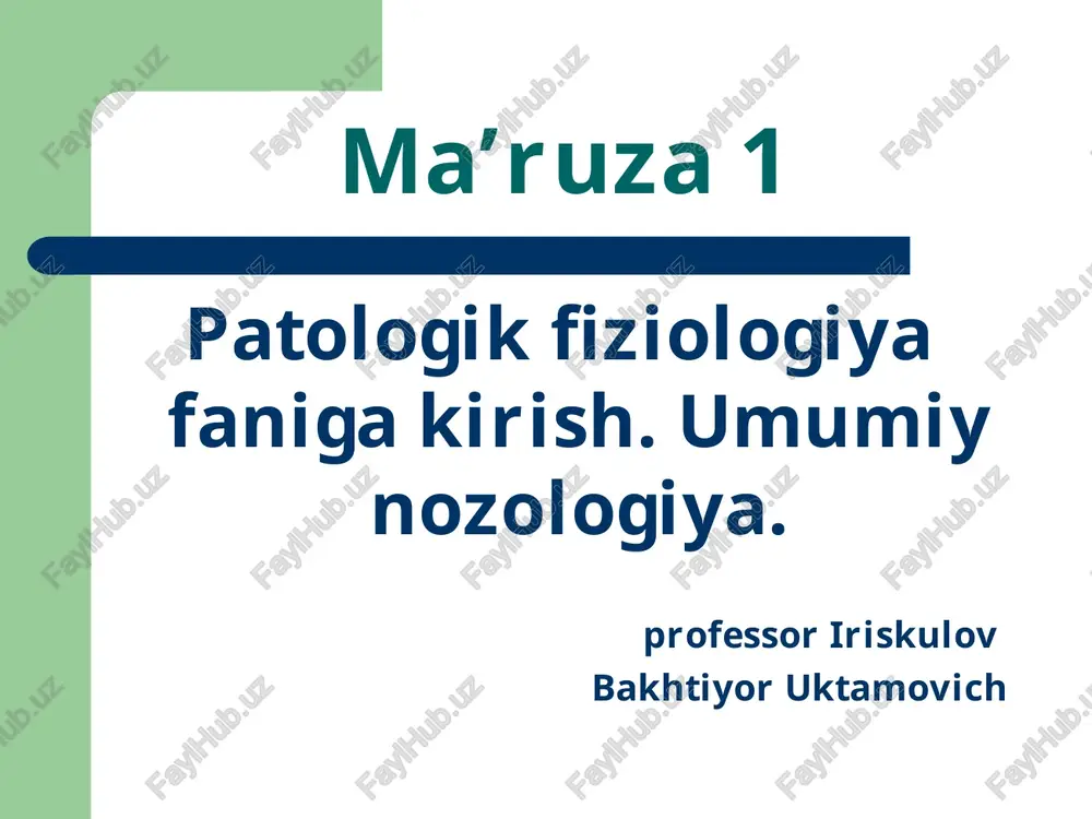 ma’ruza 1 — PPT