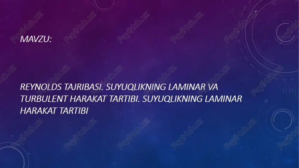 reynolds tajribasi — PPTX