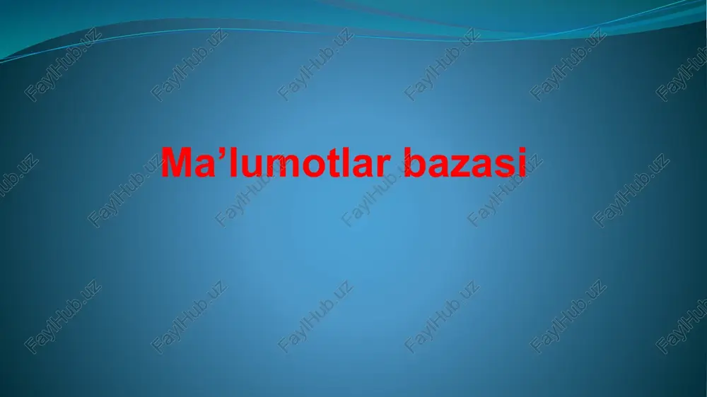 ma'lumotlar bazasi — PPTX