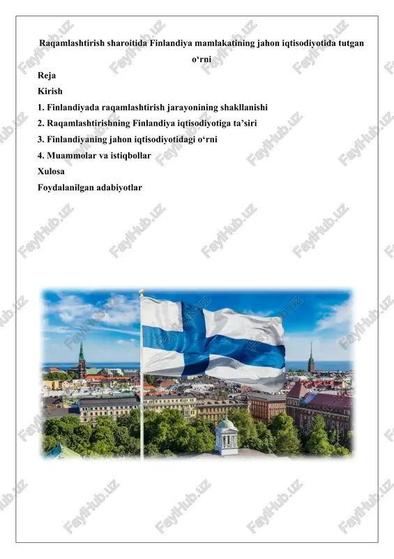 finlandiya raqamli iqtisodiyoti — DOCX