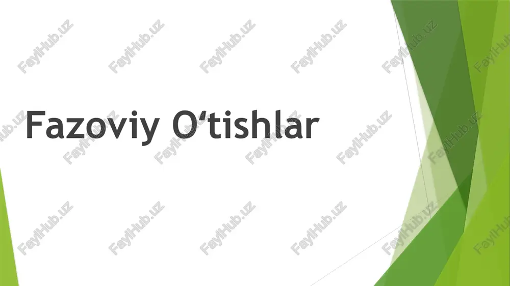 fazoviy oʻtishlar — PPTX