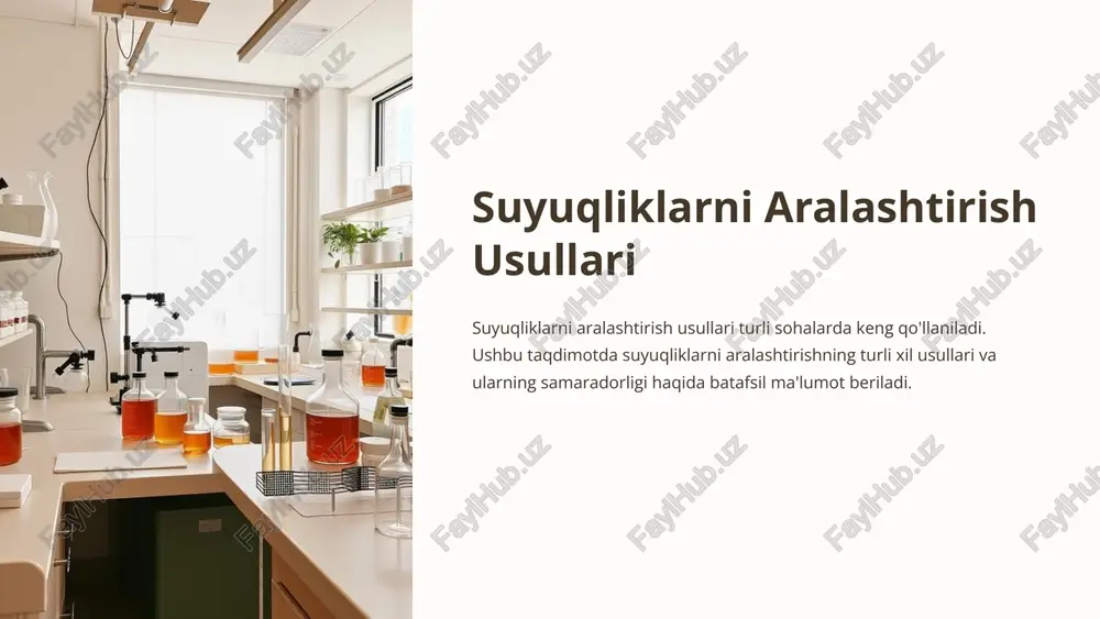 suyuqliklarni aralashtirish usullari — PPTX
