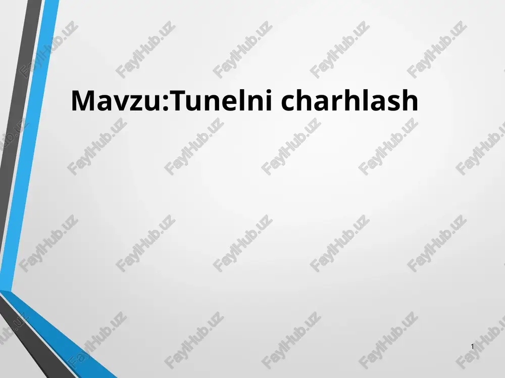 tunnellicharxlash usuli — PPTX