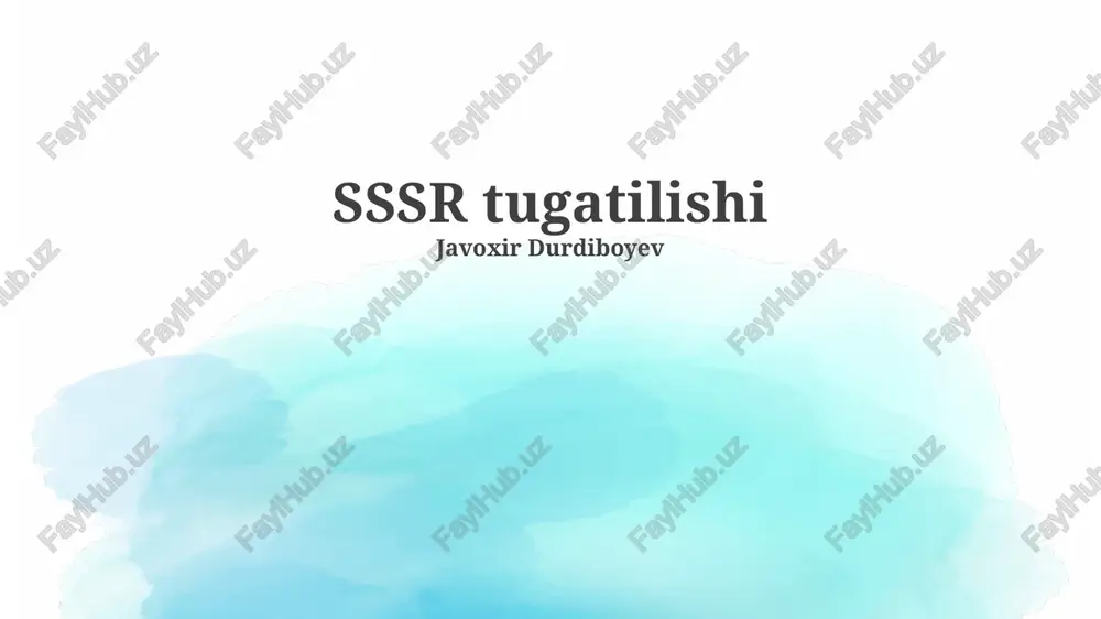 sssrning tugatilishi — PPTX