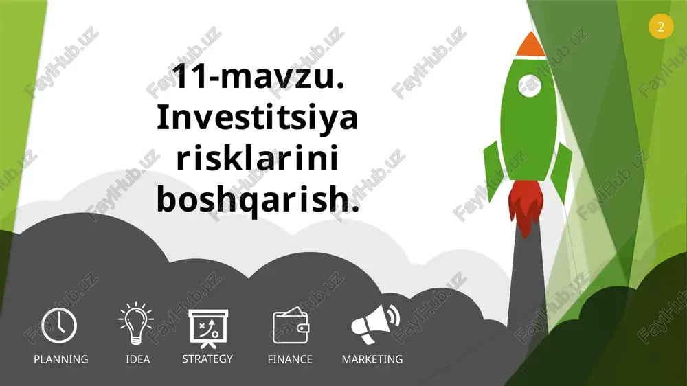 investitsiya risklarini boshqarish — PPTX