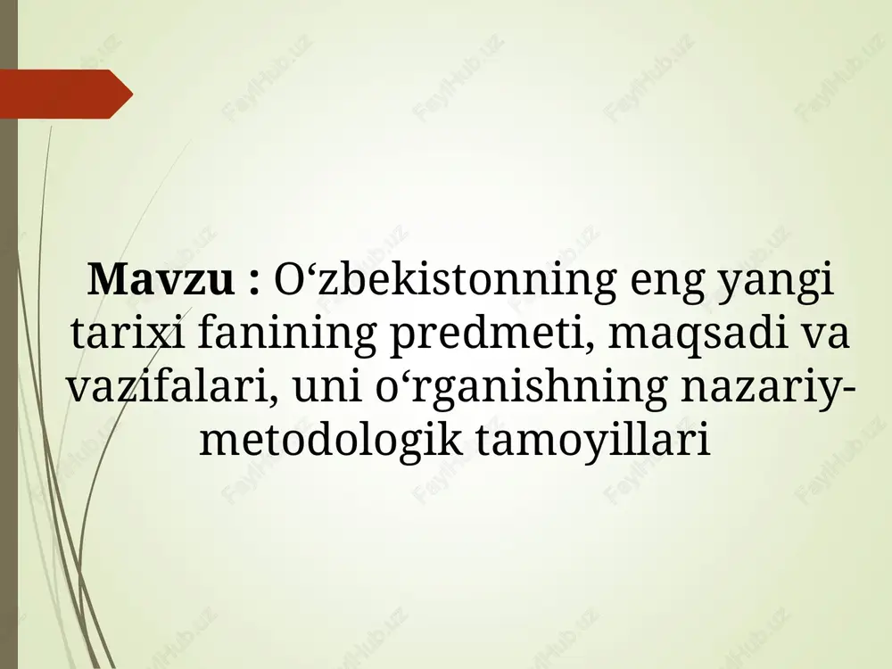 o‘zbekistonning eng yangi tarixi — PPT