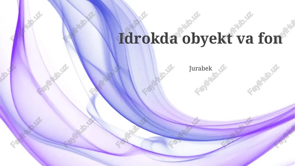idrokda obyekt va fon — PPTX