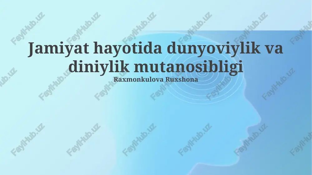 sekulyarizm va diniylik: ta'riflar va asoslar — PPTX