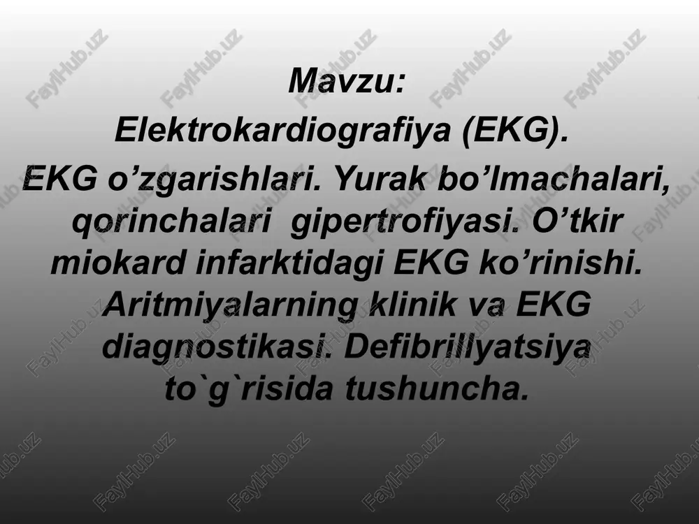 elektrokardiografiya (ekg) — PPTX