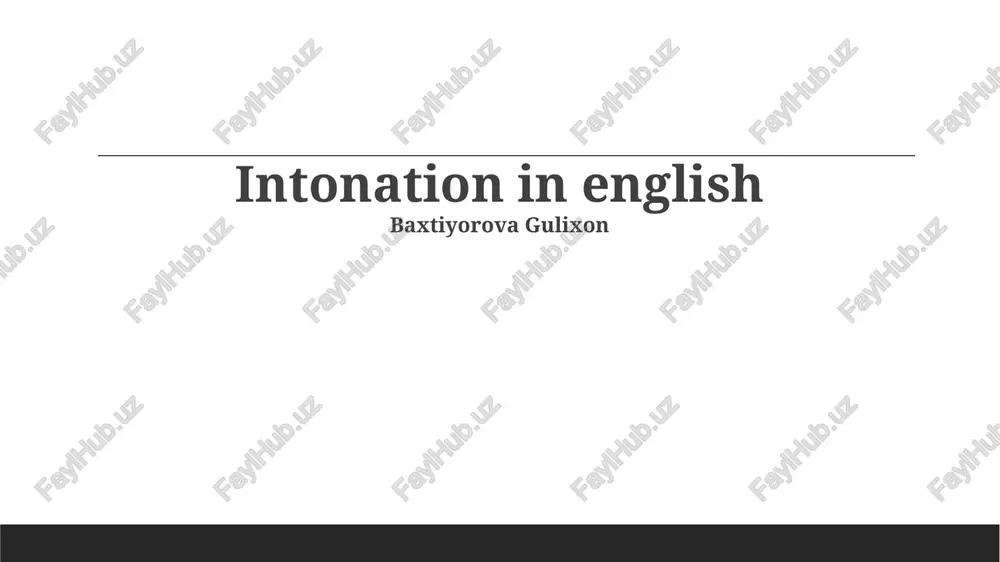 intonation in english — PPTX