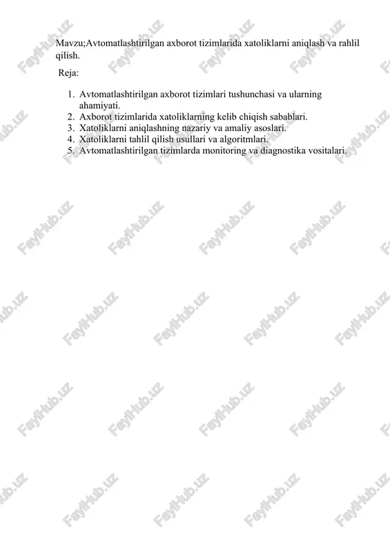 avtomatlashtirilgan axborot tizimlari — DOCX