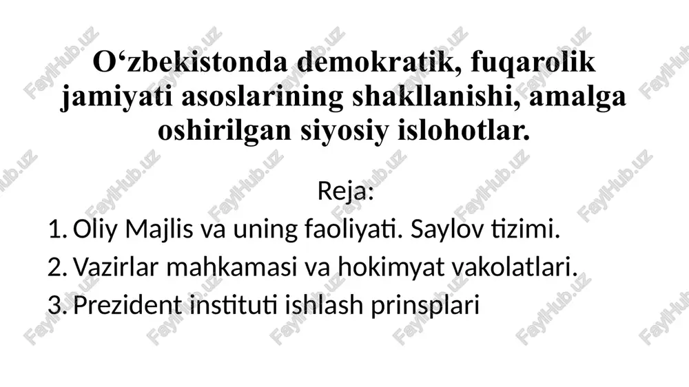 oliy majlis — PPTX