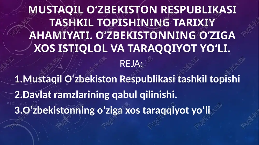 o'zbekiston respublikasi tashkilot topishi — PPTX