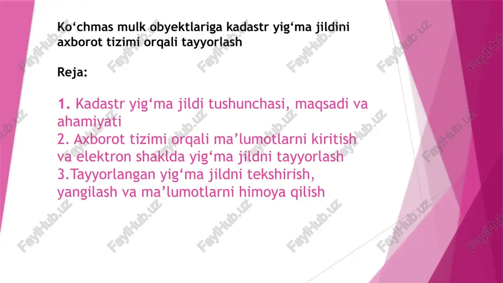 kadastryig‘majildi — PPTX