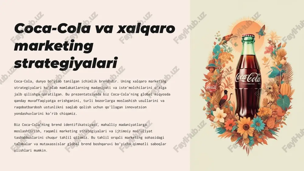 coca-cola va xalqaro marketing strategiyalari — PPTX