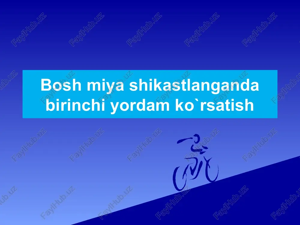 bosh miya shikastlanganda birinchi yordam ko`rsatish — PPTX