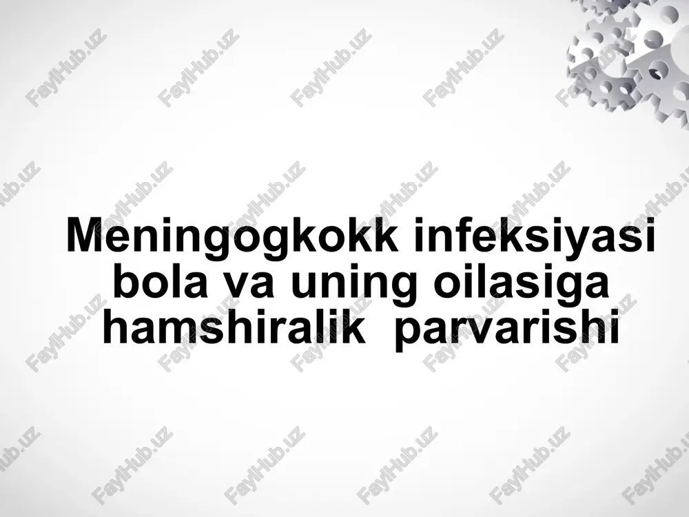 meningogkokk infeksiyasi — PPTX