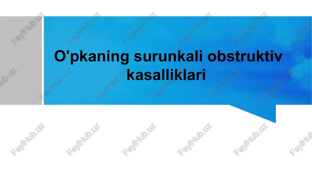 o'pkaning surunkali obstruktiv kasalliklari — PPTX