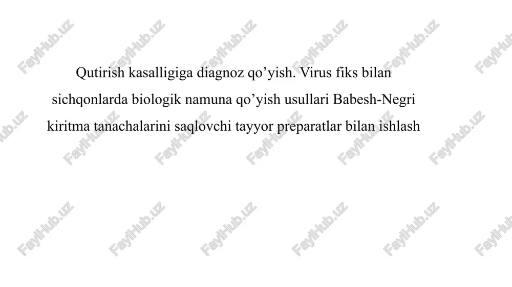 qutirish kasalligi diagnosini qo'yish — PPTX