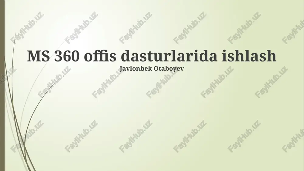microsoft 365 office ilovalarida ishlash — PPTX
