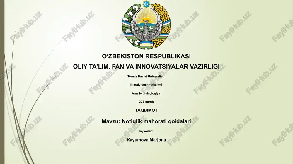 notiqlik mahorati qoidalari — PPTX