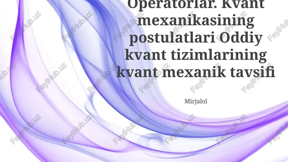 operatorlar — PPTX
