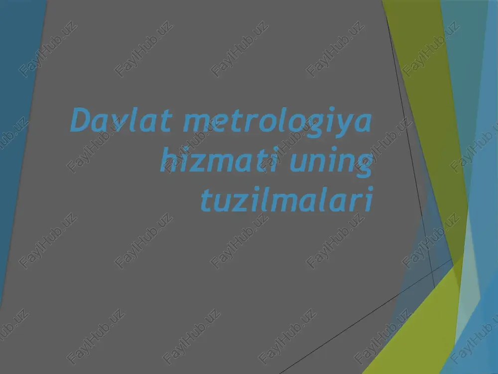 o'zbekiston respublikasi metrologik xizmati — PPTX