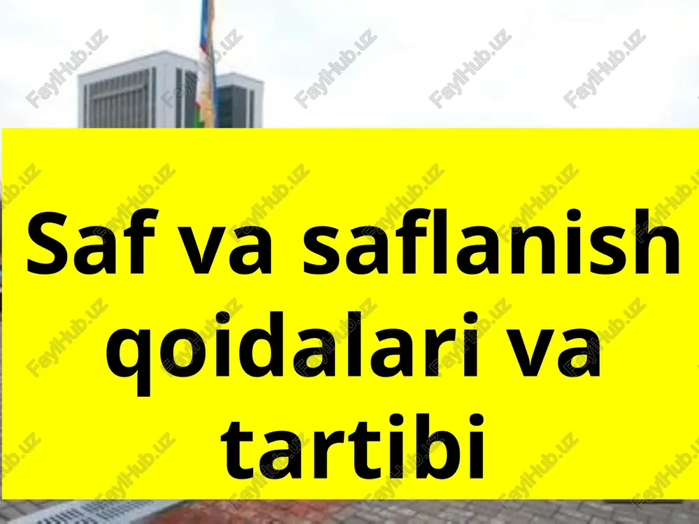 saf va saflanish qoidalari va tartibi — PPTX