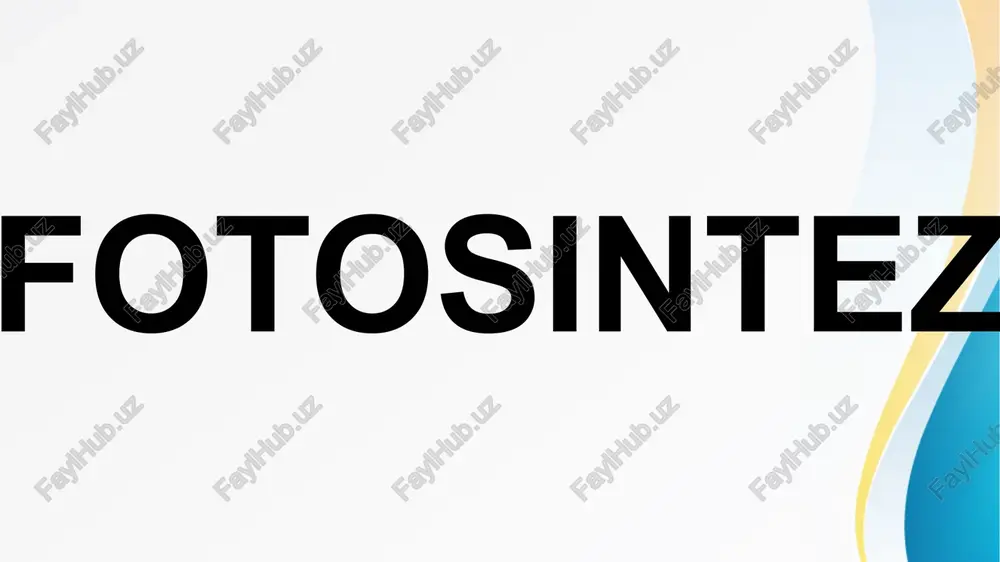 fotosintez — PPTX